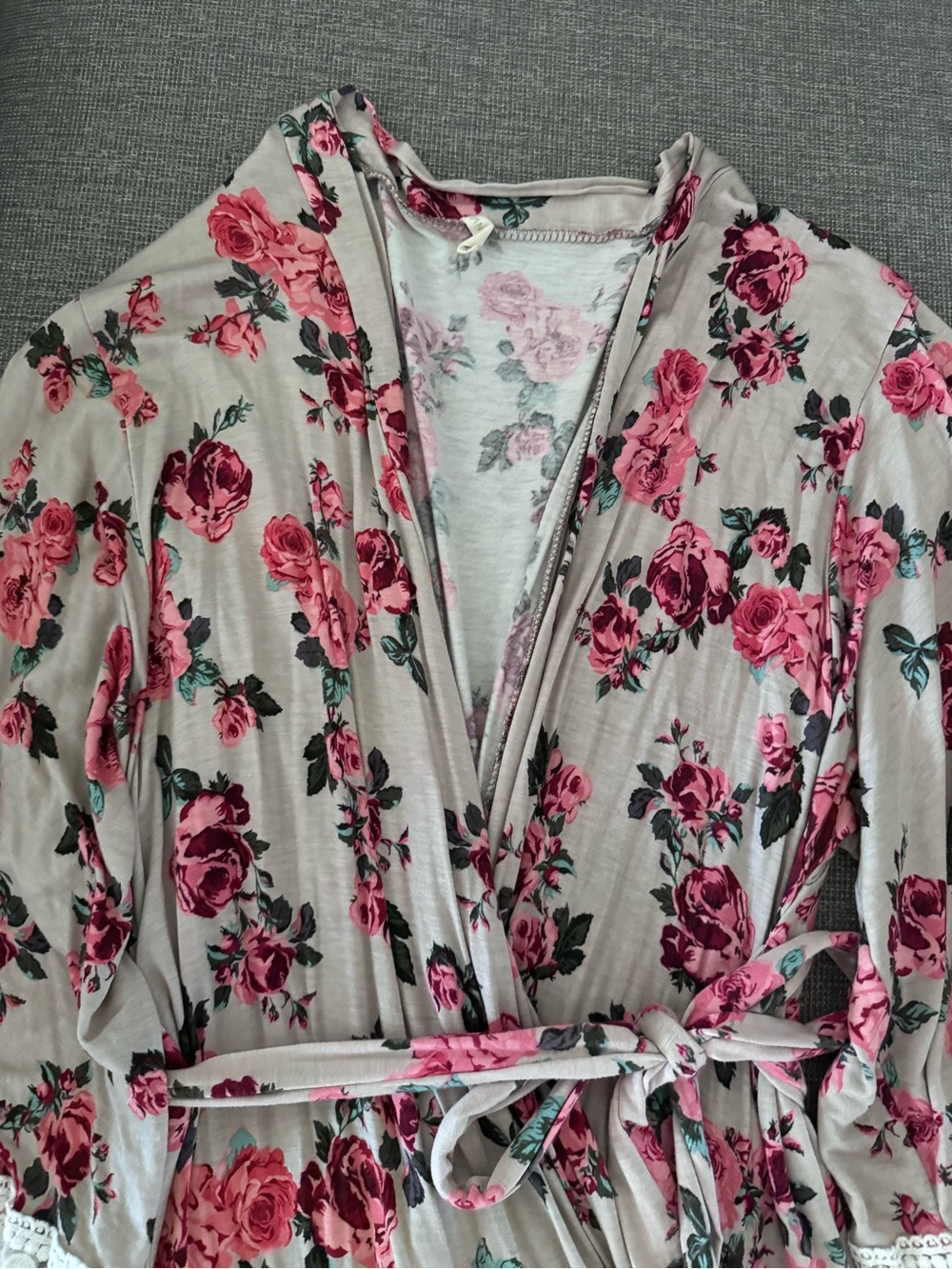 Floral Maternity Nursing Robe - Picture 3 of 3